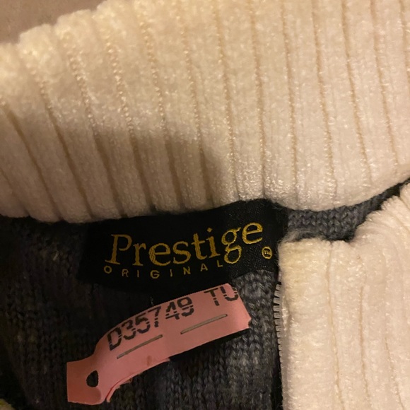 Vintage prestige original  double layered knit webbed quarter zip pullover mens - Picture 5 of 6